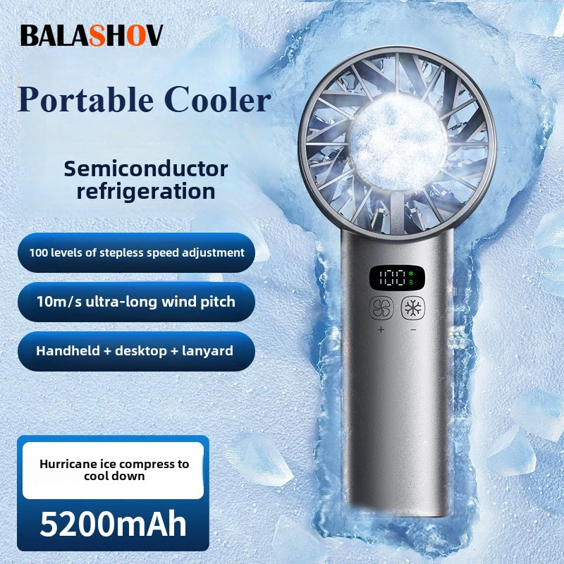 Outdoor Camping Fan - Ventilador de mano con compresa de