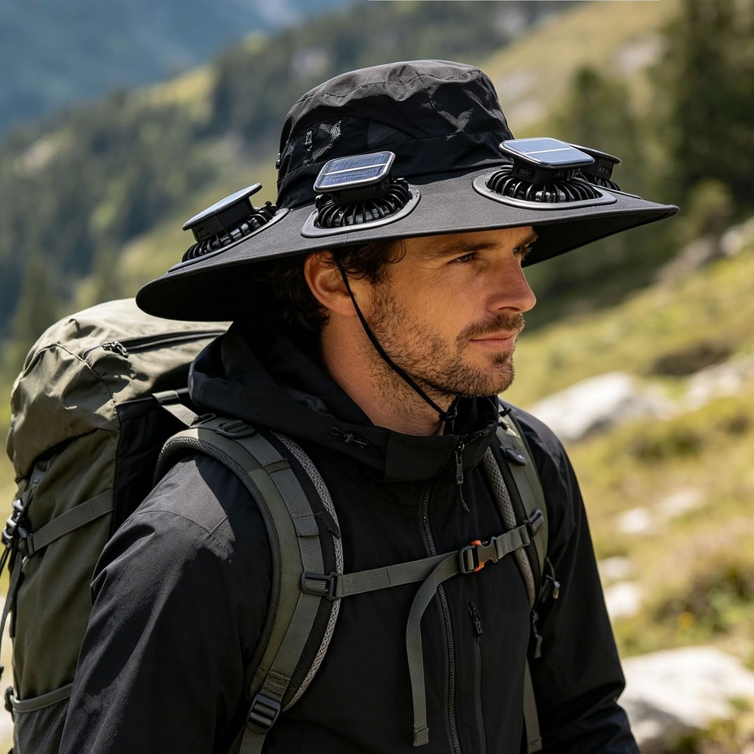 Outdoor Camping Fan - Gorra Visera con 6 Ventiladores para