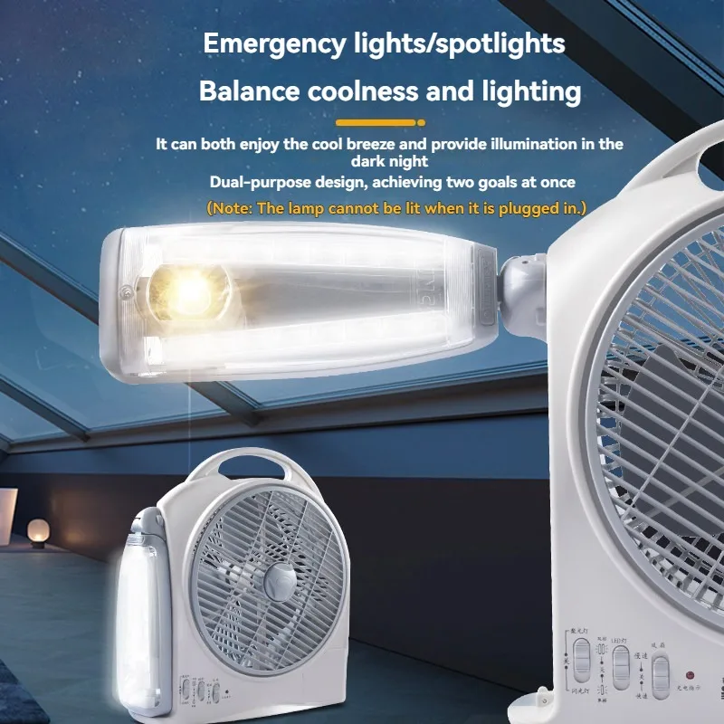 Outdoor Camping Fan - Ventilador Eléctrico Portátil de 10 Pulgadas,