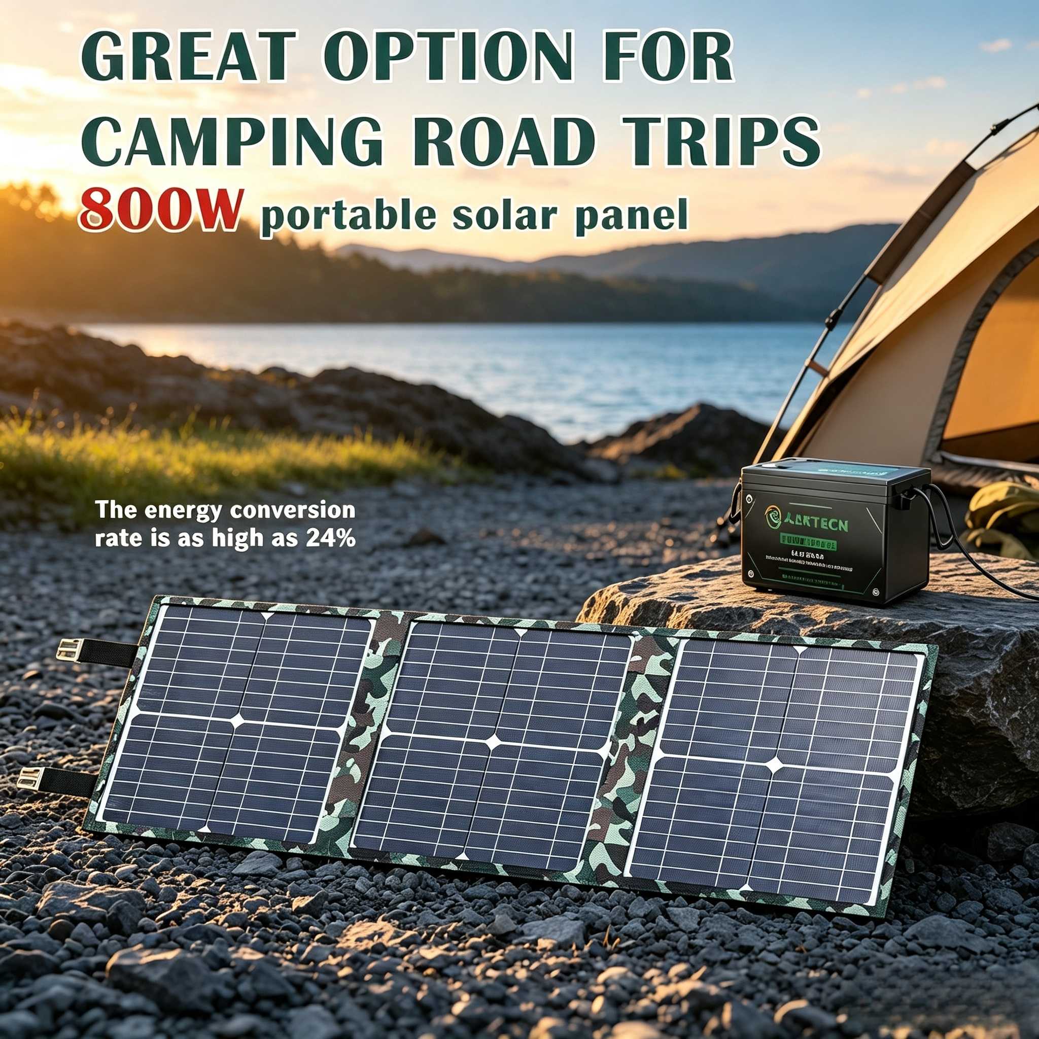 Zd Outdoor Camping - Generador Solar de 800W con Carga