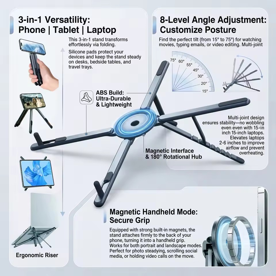 Camp Table Folding - Soporte Magnético Portátil para Teléfono y