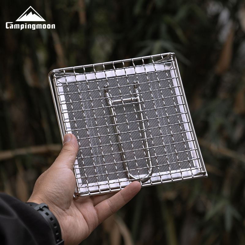 Outdoor Camping Burner - CAMPINGMOON Rejilla Plegable de Acero Inoxidable