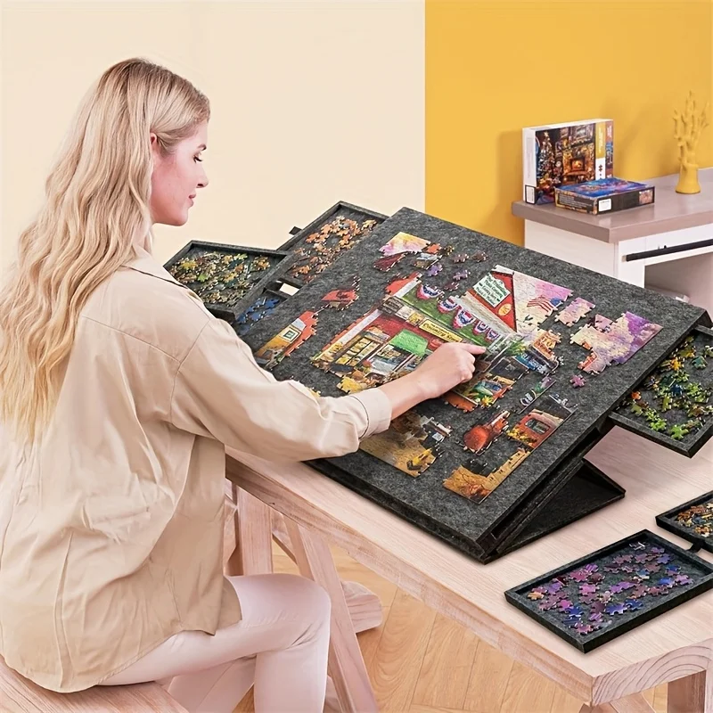 Camp Table Folding - Mesa para Rompecabezas de 6 Cajones