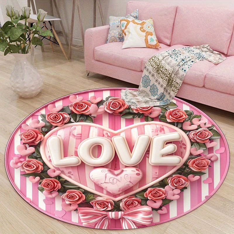 Outdoor Camping Decor Ideas - Estera redonda de pareja floral, antideslizante,