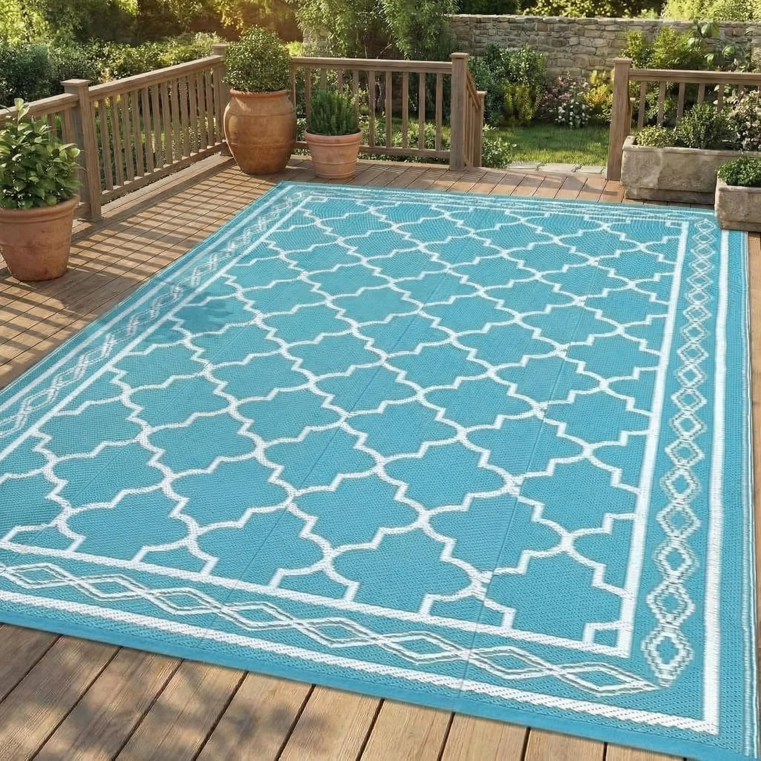 Outdoor Camping Rugs 9X12 - Alfombra de patio para exteriores de