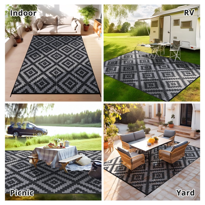 Outdoor Camping Rugs 9X12 - Alfombras de Exterior (5x8, 6x9, 9x12,