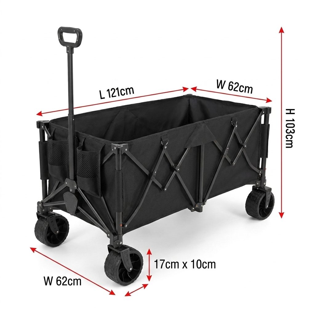 Camp Table Folding - Carrito Plegable Reforzado Personalizado con Capacidad