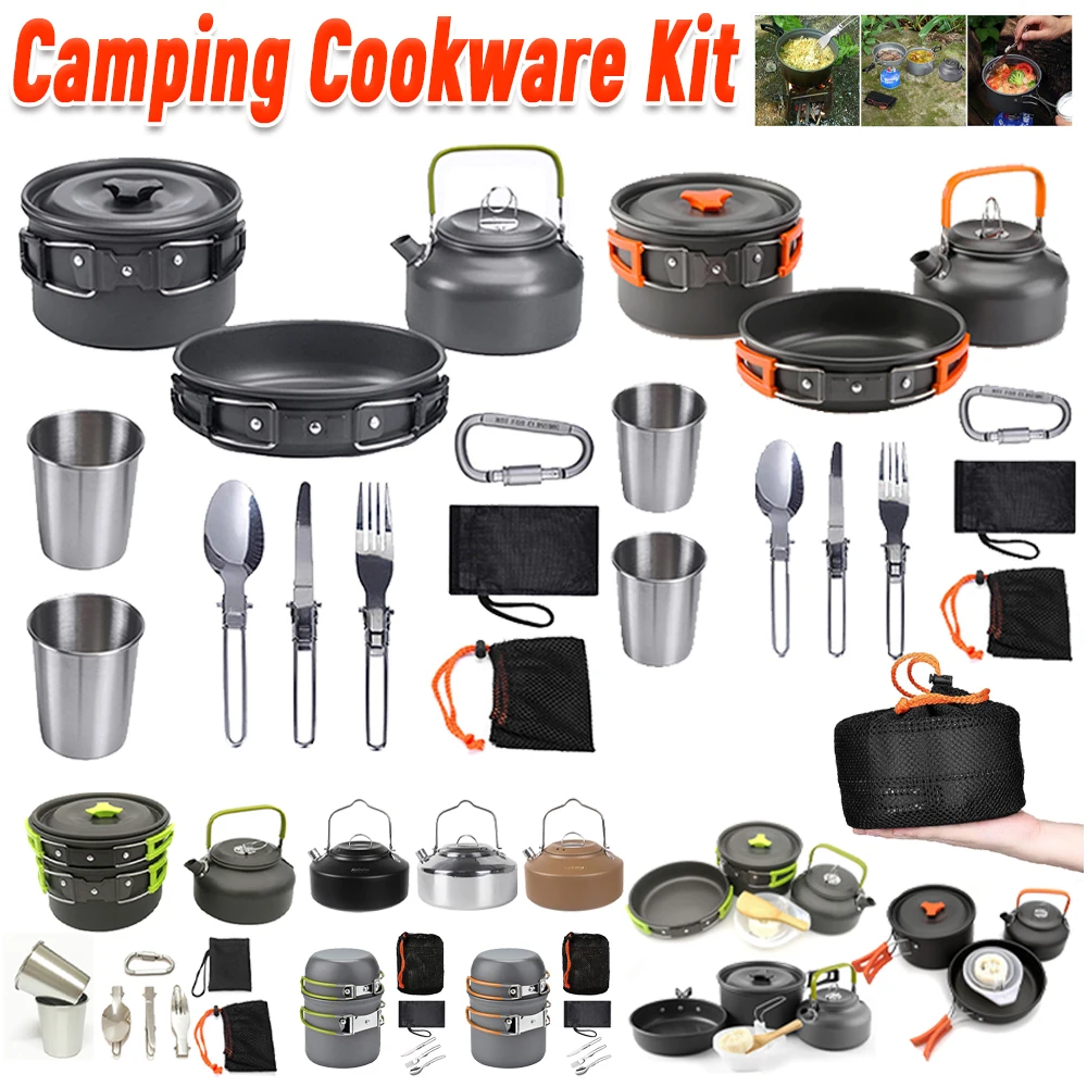 Outdoor Camping Kettle - Kit de utensilios de cocina para