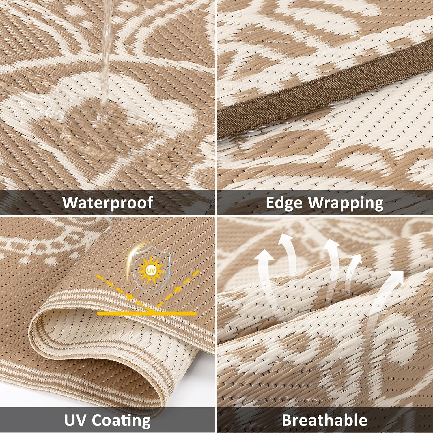 Alfombra Impermeable para Exte - Outdoor Camping Rugs 9X12 reseña y precio