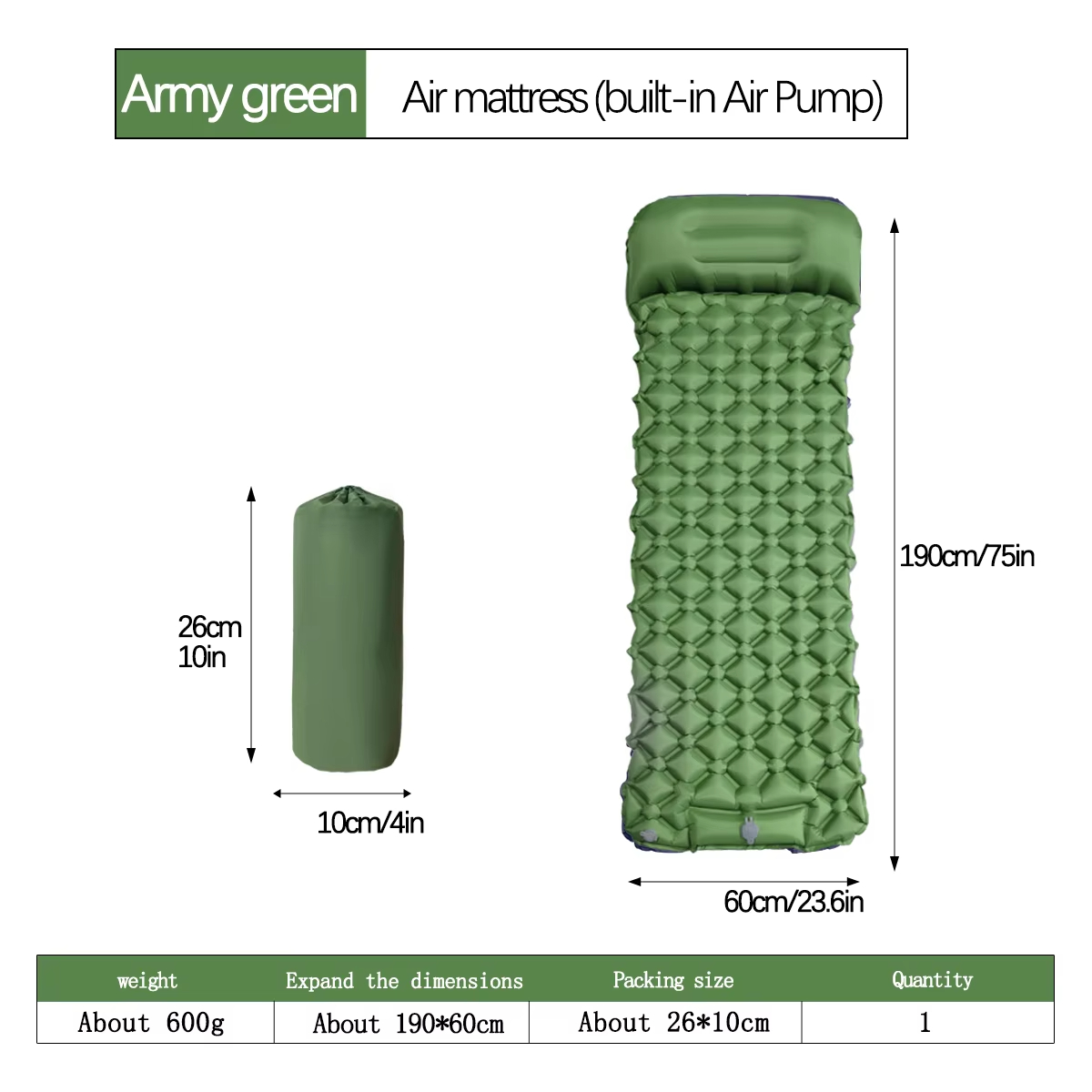 Colchón inflable para acampar  - Outdoor Camp reseña y precio