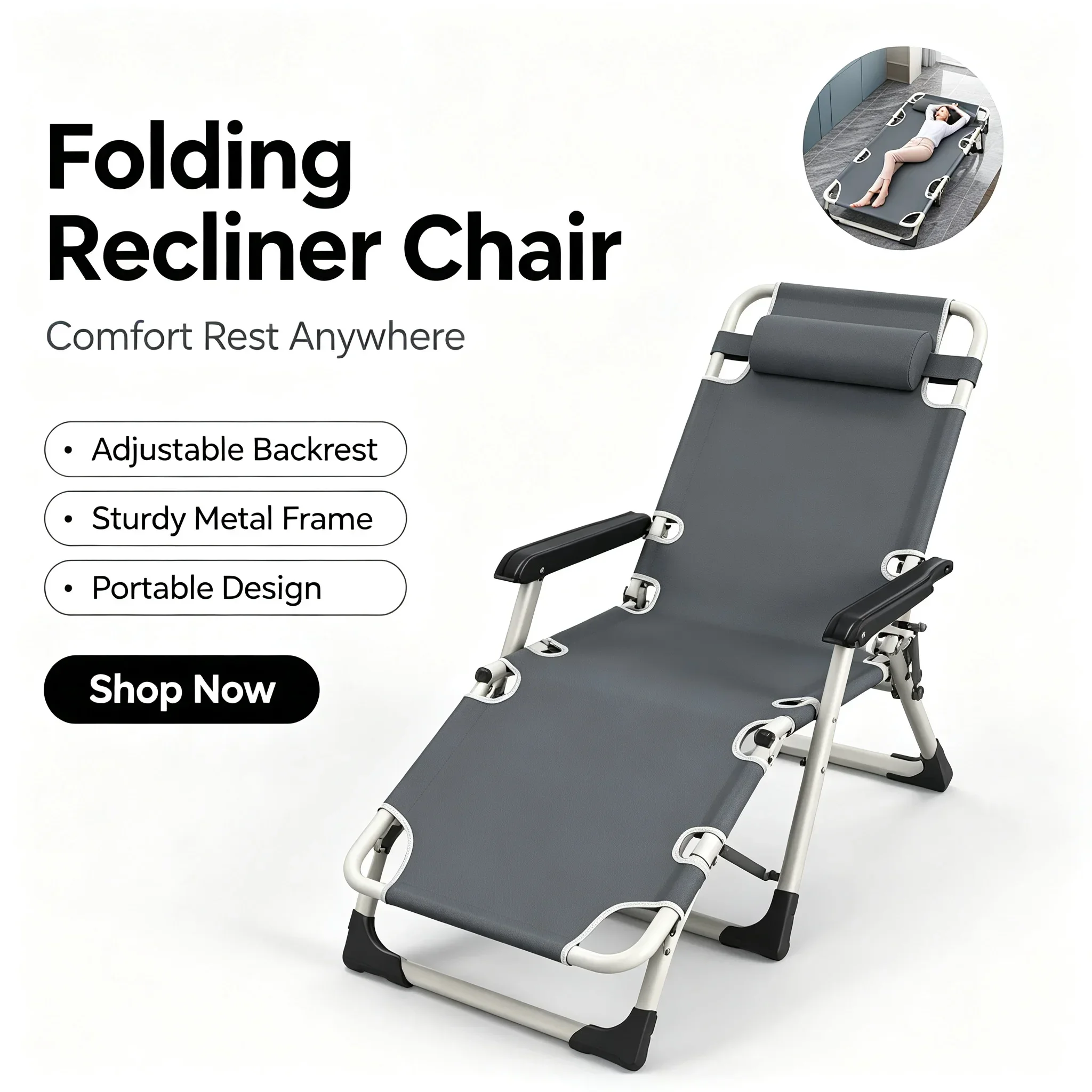 Silla Plegable Reclinable de D - Outdoor Camping Recliner reseña y precio
