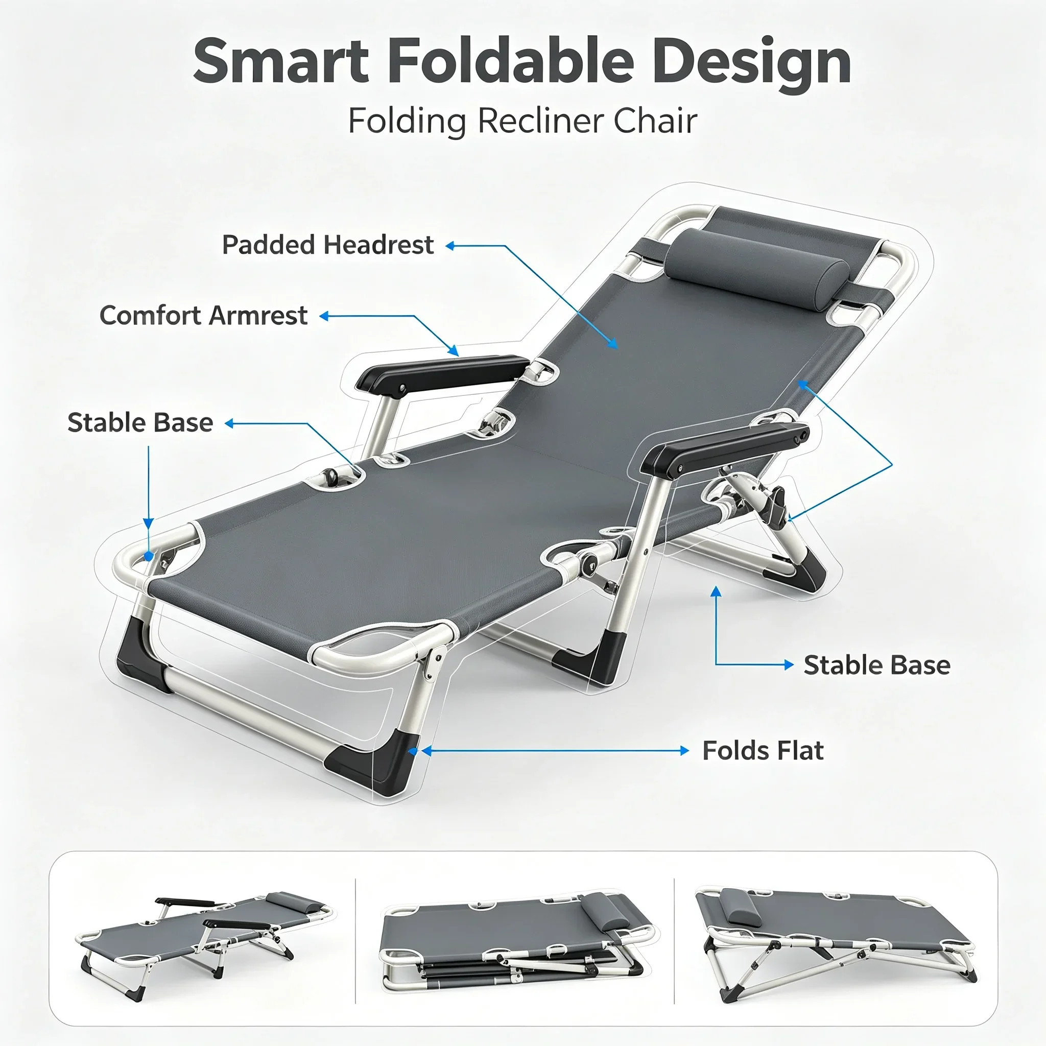Silla Plegable Reclinable de D - Outdoor Camping Recliner reseña y precio