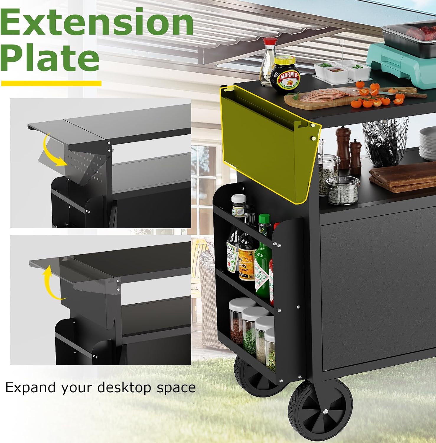 Carrito de parrilla para exter - Kitchen Outdoor Camping reseña y precio