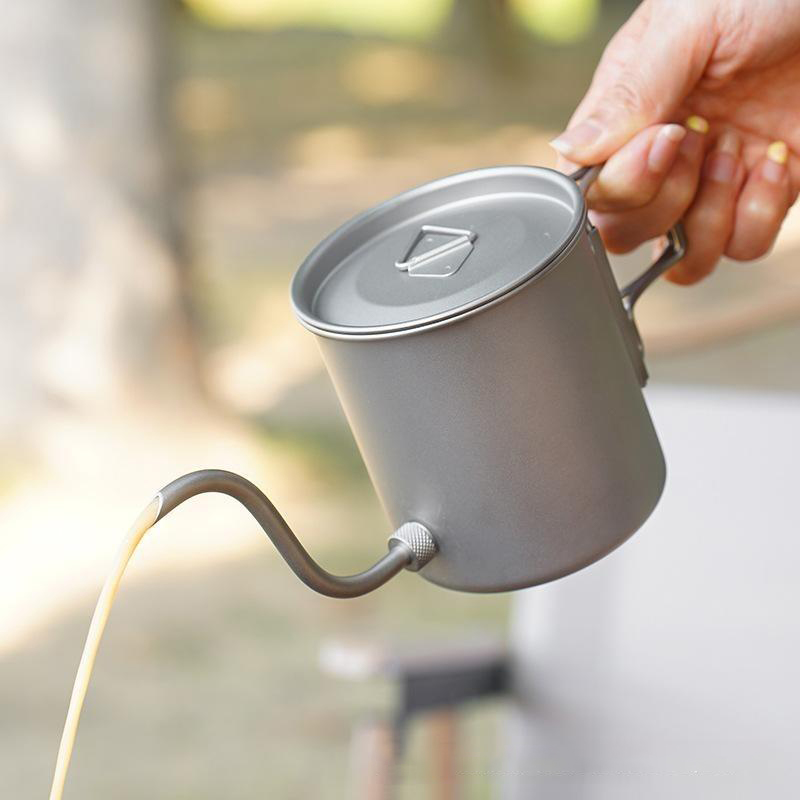 Hervidor de Café de Titanio Pu - Outdoor Camping Kettle reseña y precio