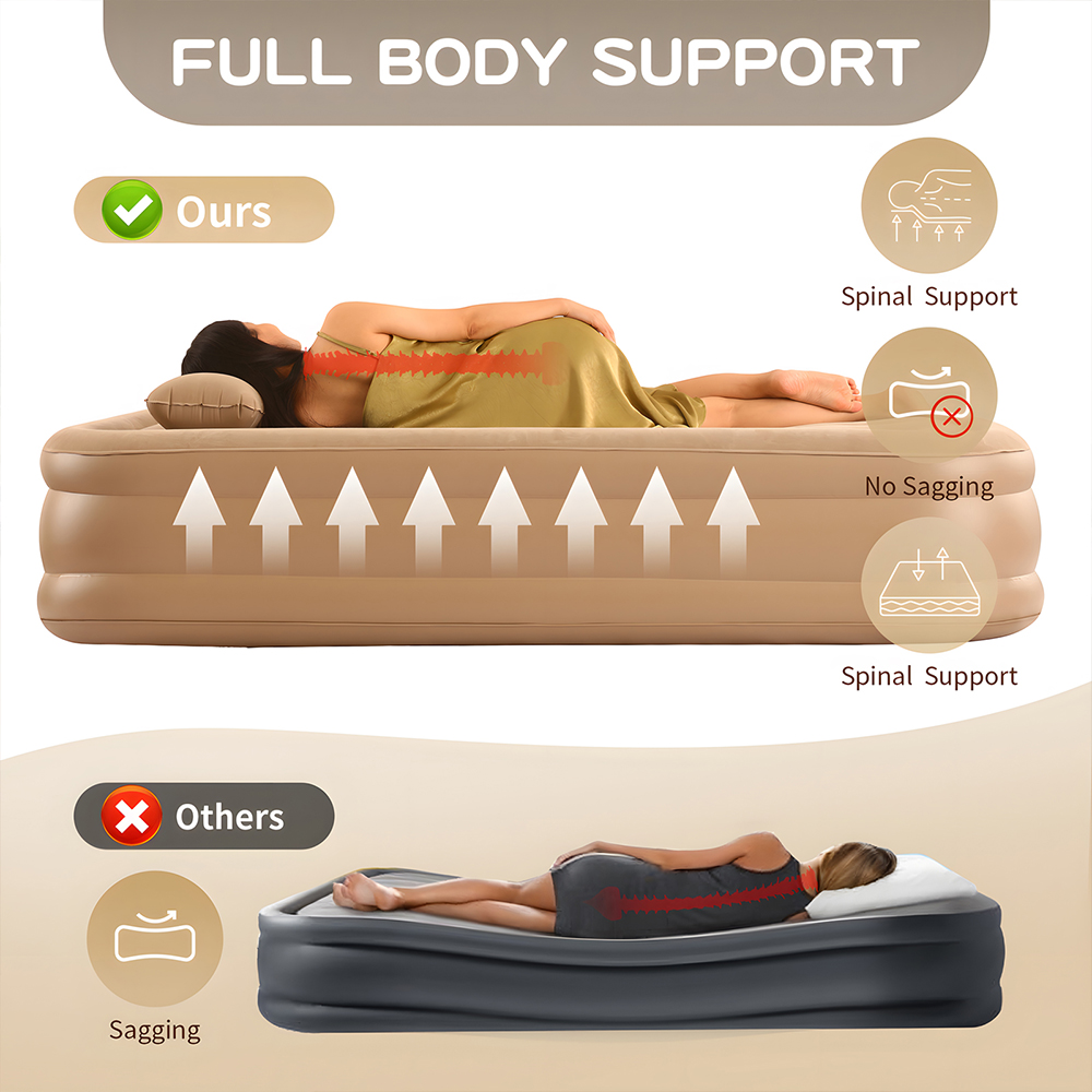 Colchón de aire Queen con bomb - Inflatable Mattress reseña y precio