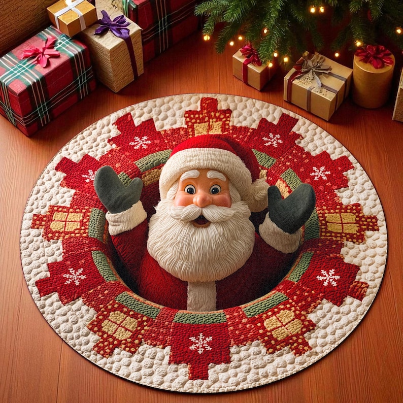 Felpudo redondo navideño de Pa - Outdoor Camping Decor Ideas reseña y precio