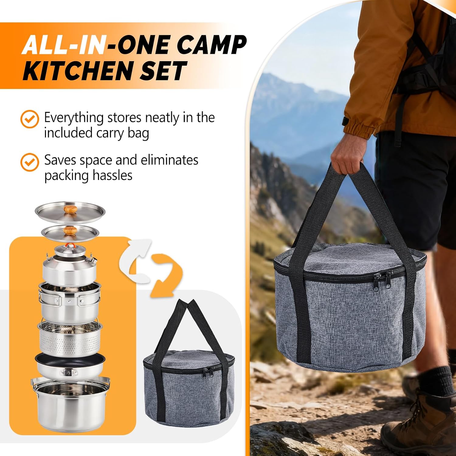 Juego de utensilios de cocina  - Outdoor Camping Kettle reseña y precio