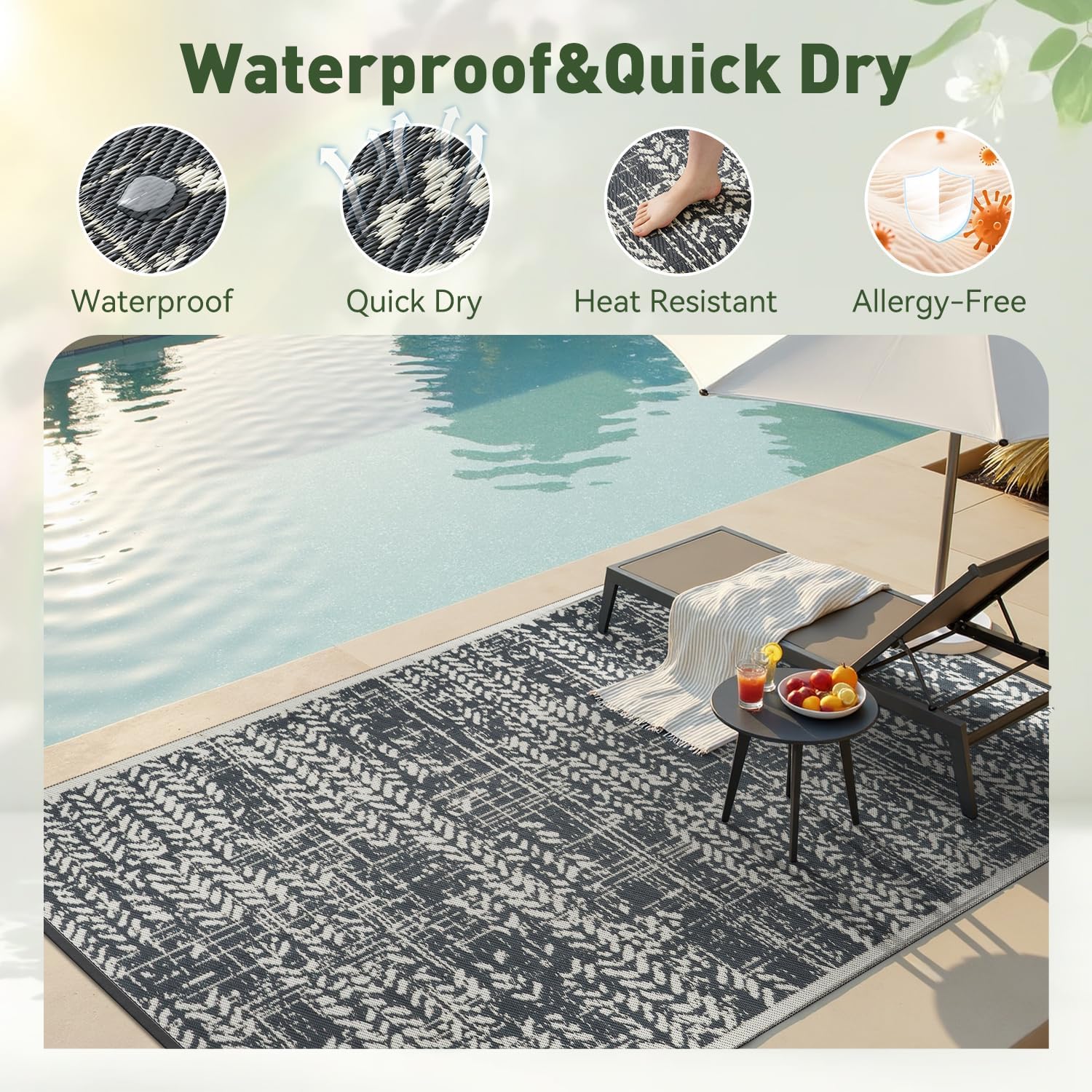Alfombra para Exteriores 9x12  - Outdoor Camping Rugs 9X12 reseña y precio