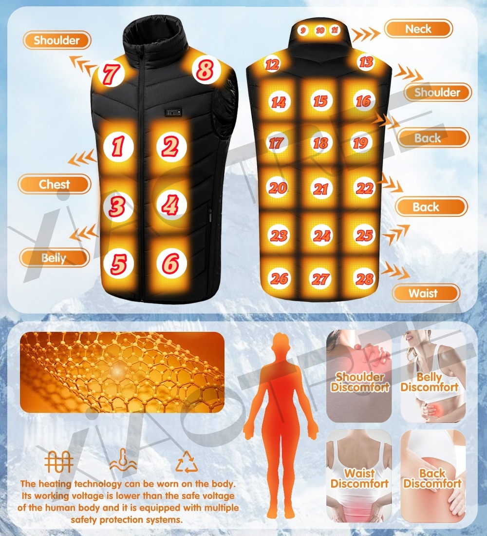 Chaleco calefactable de 28/9 á - Outdoor Camping Jacket reseña y precio