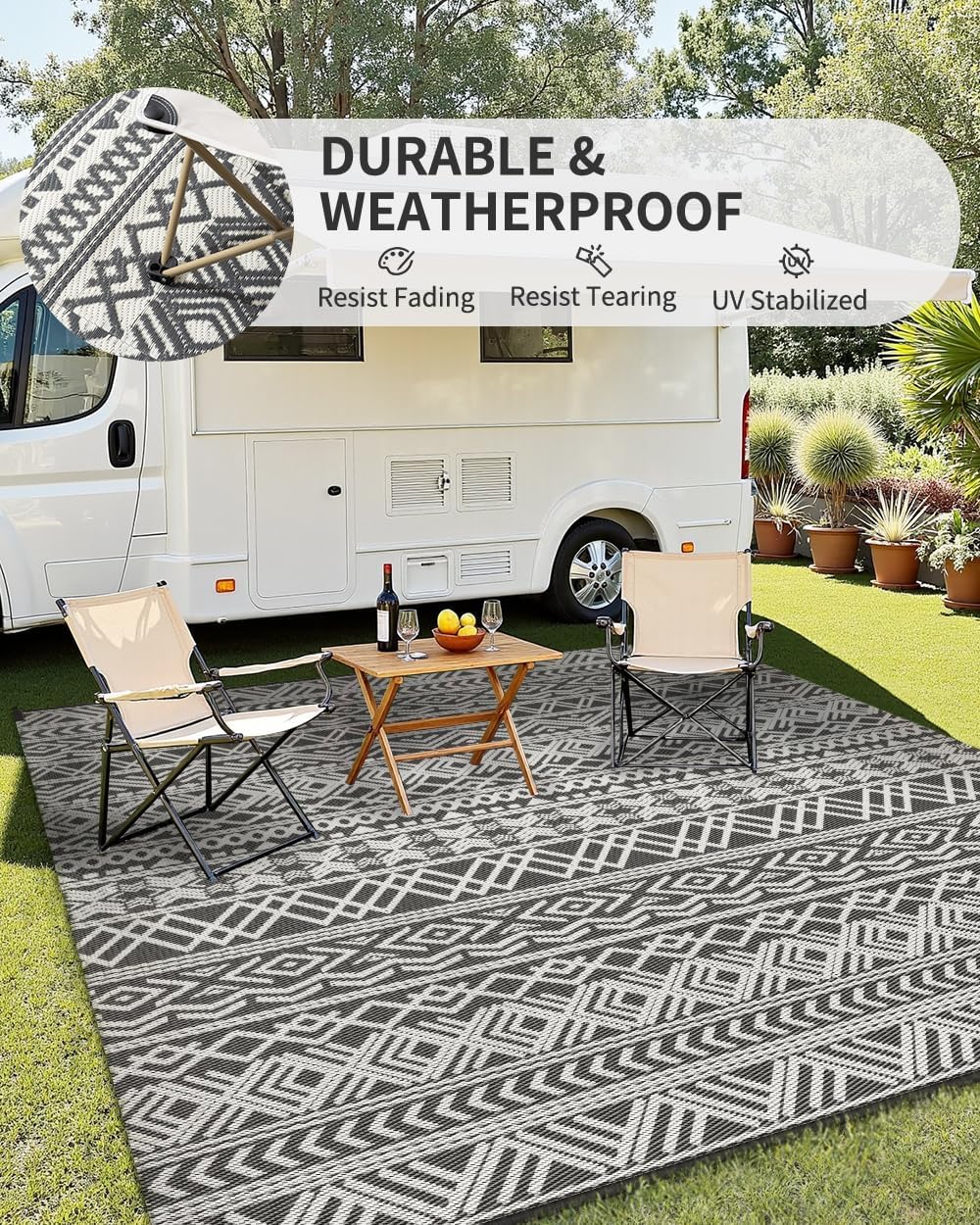 Alfombra para exteriores imper - Outdoor Camping Rugs 9X12 reseña y precio